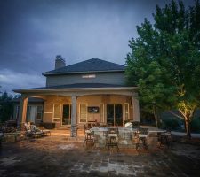 night lighting installation for outdoor living areas