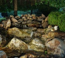 night lighting on water feature