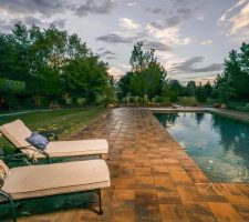 outdoor furniture near new pool install