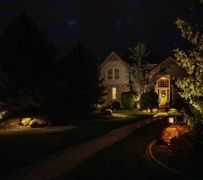 outdoor installation of night lighting