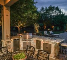 outdoor kitchen area residential landscaping