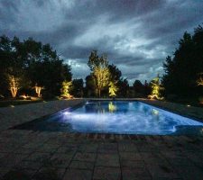 outdoor lighting in pool