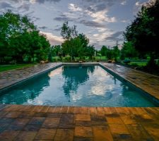 pavers around new pool